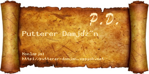Putterer Damján névjegykártya